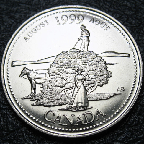 1999 Canada 25-cent, August, Millennium Quarter, Circulation