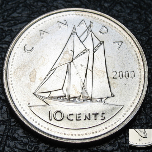 2000-p Canada 10-cent, Bluenose, Test Coin, Circulation