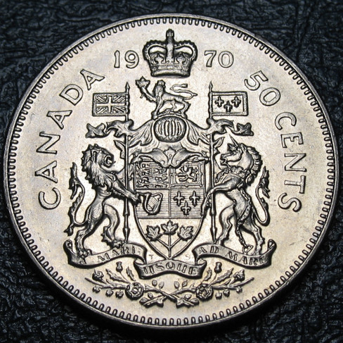 1970 Canada 50-cent, Coat of Arms, Circulation