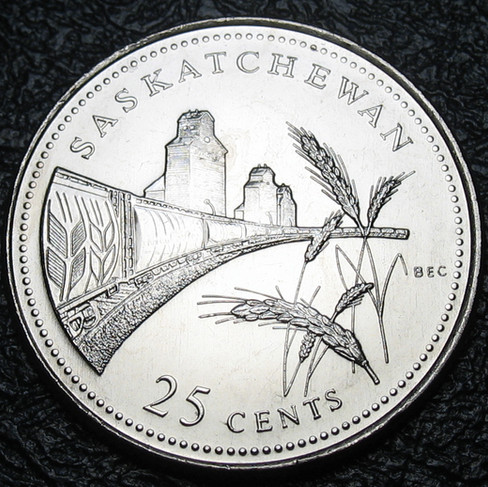 1992 Canada 25-cent, Saskatchewan, Circulation