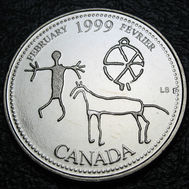 1999 Canada 25-cent, February, Millennium Quarter, Circulation
