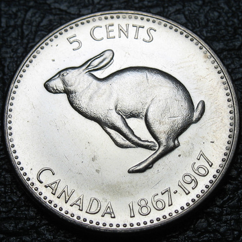1967 Canada 5-cent, Confederation Centennial, Circulation