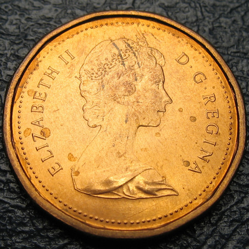 1983 Canada 1-cent, Near Beads, Circulation