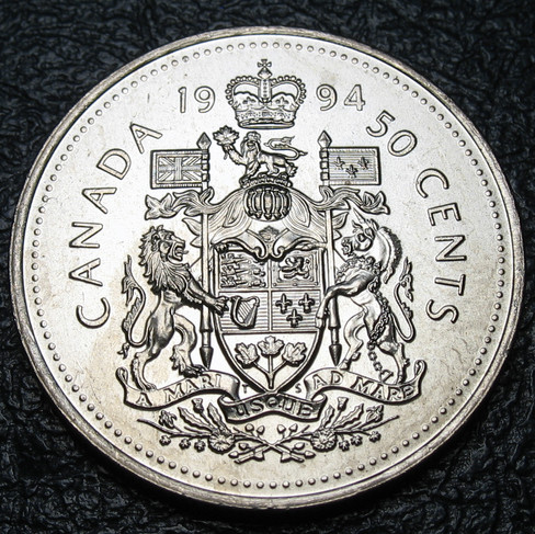 1994 Canada 50-cent, Coat of Arms, Circulation