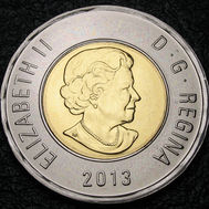 2013 Canada Two-dollar, Polar Bear, Circulation