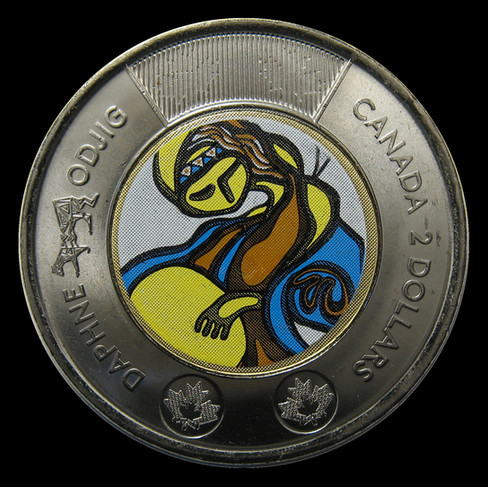 2025 Canada Two-dollar, Celebrating the Life and Art of Daphne Odjig, Coloured, Circulation