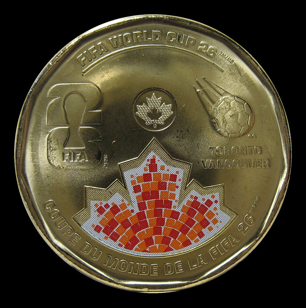 2026 Canada One Dollar, FIFA World Cup 2026ᵀᴹ, Coloured, Circulation