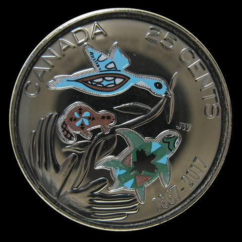 2017 Canada 25-cent, Hope for a green future, Coloured, Circulation