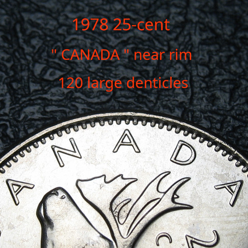 1978 Canada 25-cent, Caribou, Large Denticles, Circulation