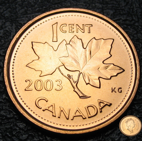 2003-p Canada 1-cent, Old Effigy, Crowned, Magnetic, Circulation
