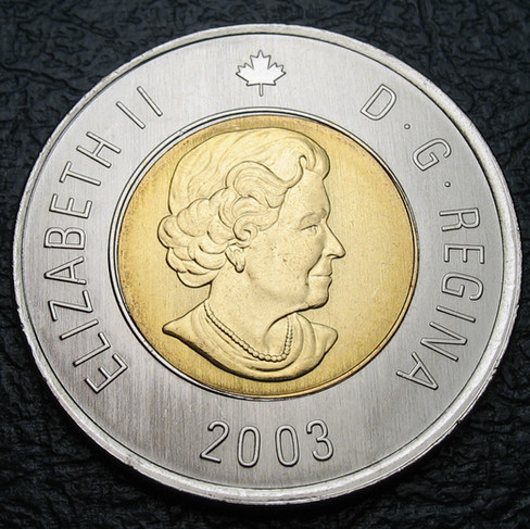 2003 Canada Two-dollar, Polar Bear, New Effigy, Uncrowned, Circulation