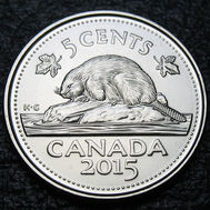 2015 Canada 5-cent, Beaver, Circulation