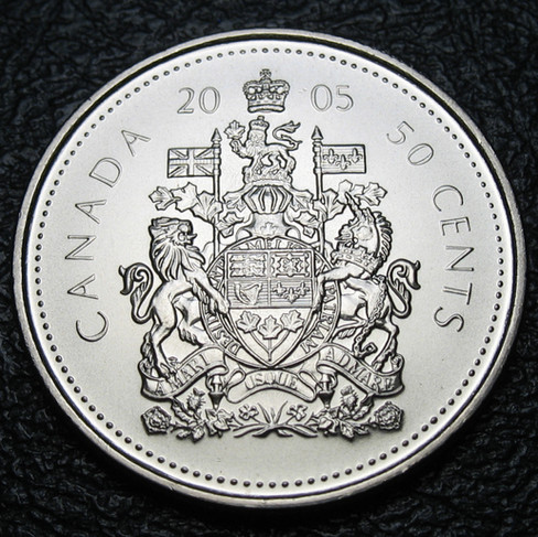 2005-p Canada 50-cent, Coat of Arms, Circulation