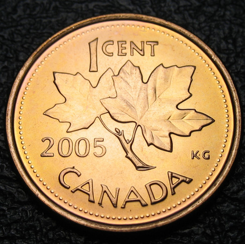 2005-p Canada 1-cent, Magnetic, Maple Leaves, Circulation