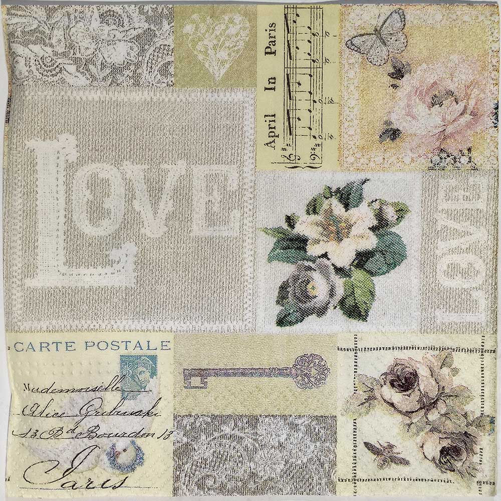 Servi- love collage beige