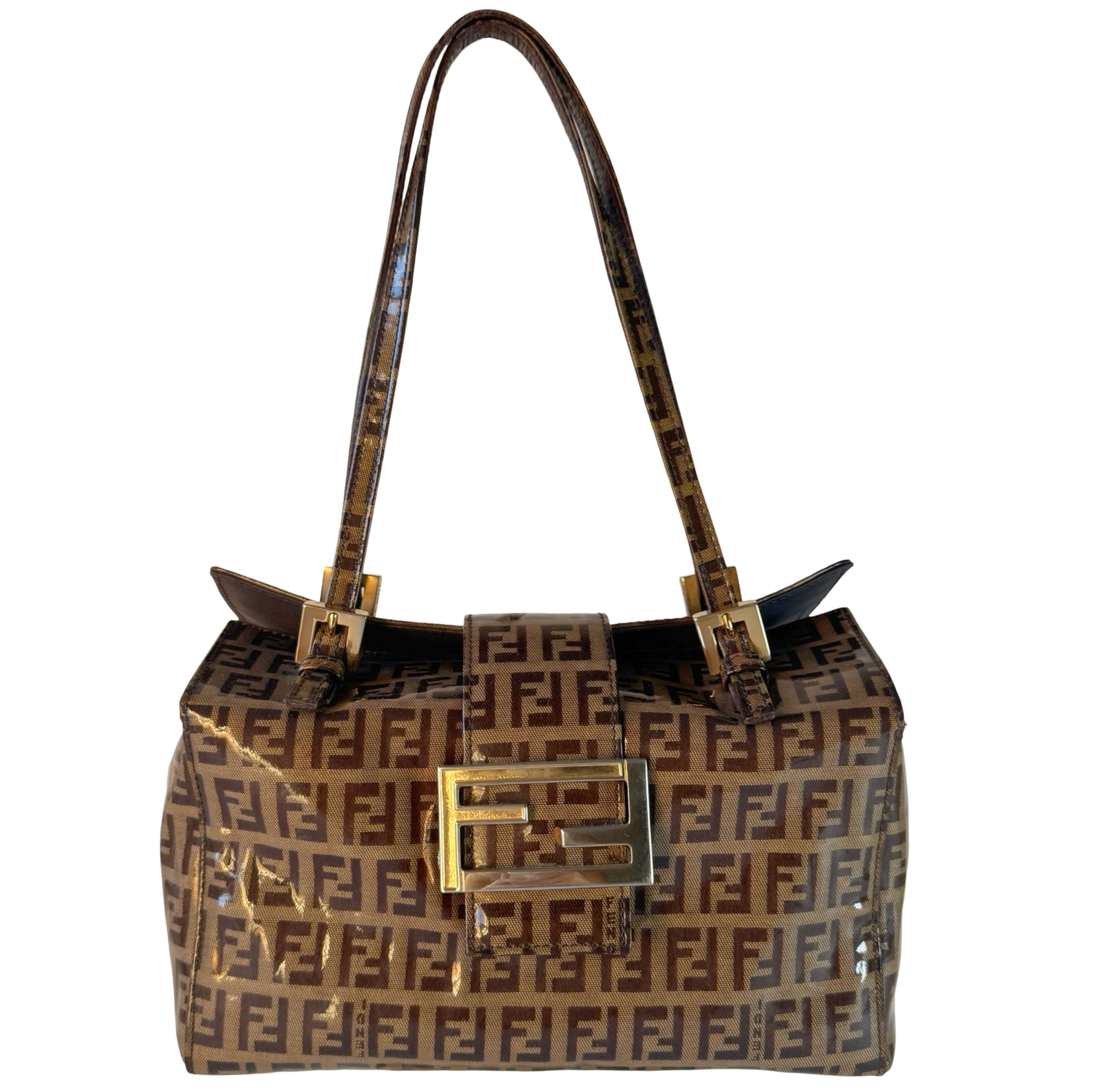 FENDI ZUCCA VINYL SHOULDER BAG