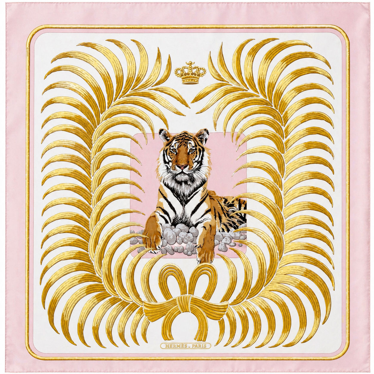 HERMÈS "TIGRE ROYAL" CHRISTIANE VAUZELLES 90x90cm SCARF