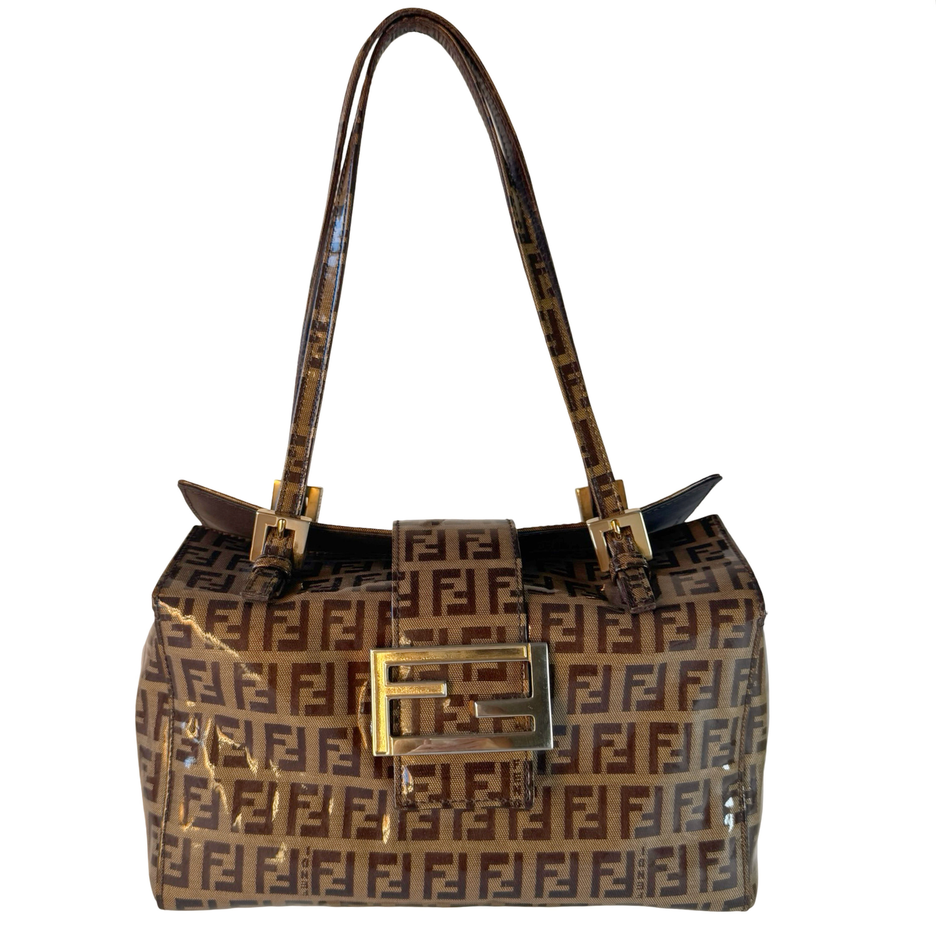 FENDI ZUCCA VINYL SHOULDER BAG