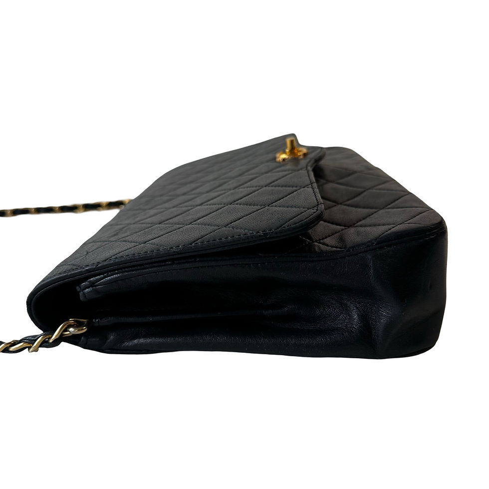 Miniatyrbilde: CHANEL SINGLE FLAP BLACK GHW