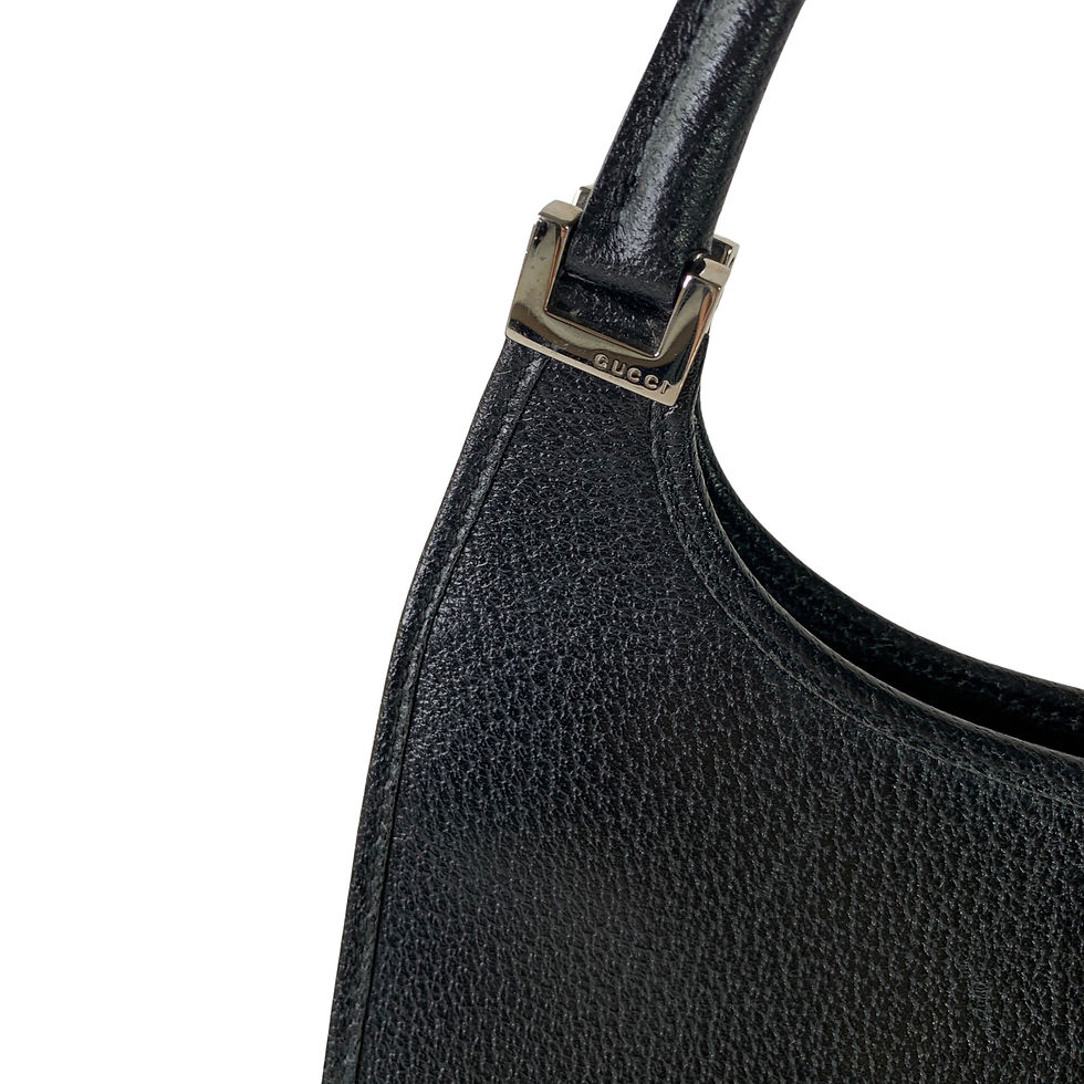 Miniatyrbilde: GUCCI JACKIE BARDOT SMALL BLACK LEATHER SHW