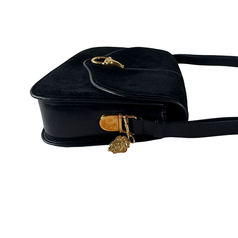 Miniatyrbilde: GUCCI SUEDE SHOULDER BAG BLACK
