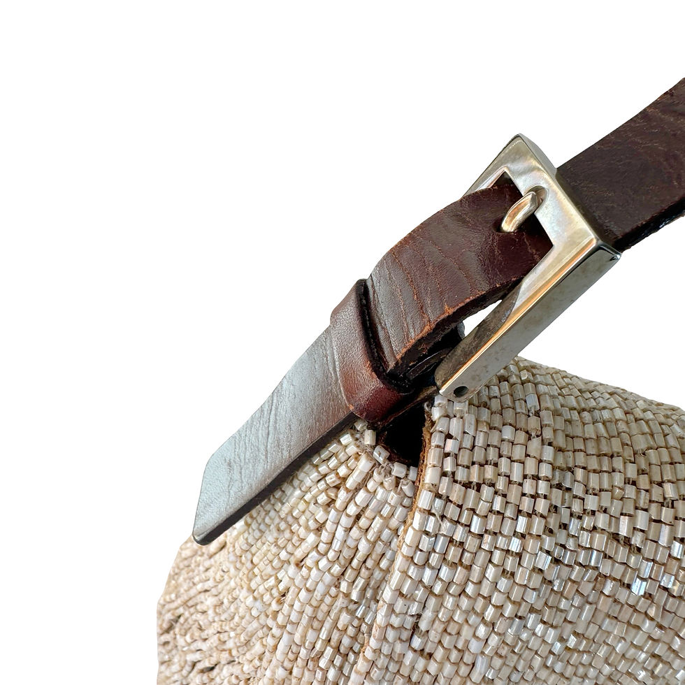 Miniatyrbilde: FENDI BEIGE BEADED MAMA BAGUETTE