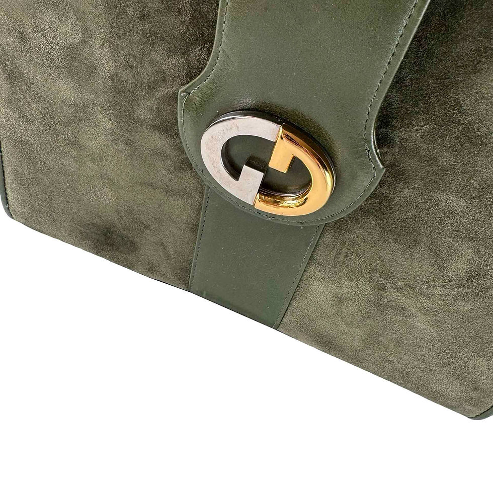 Miniatyrbilde: GUCCI GREEN SUEDE SHOULDER BAG
