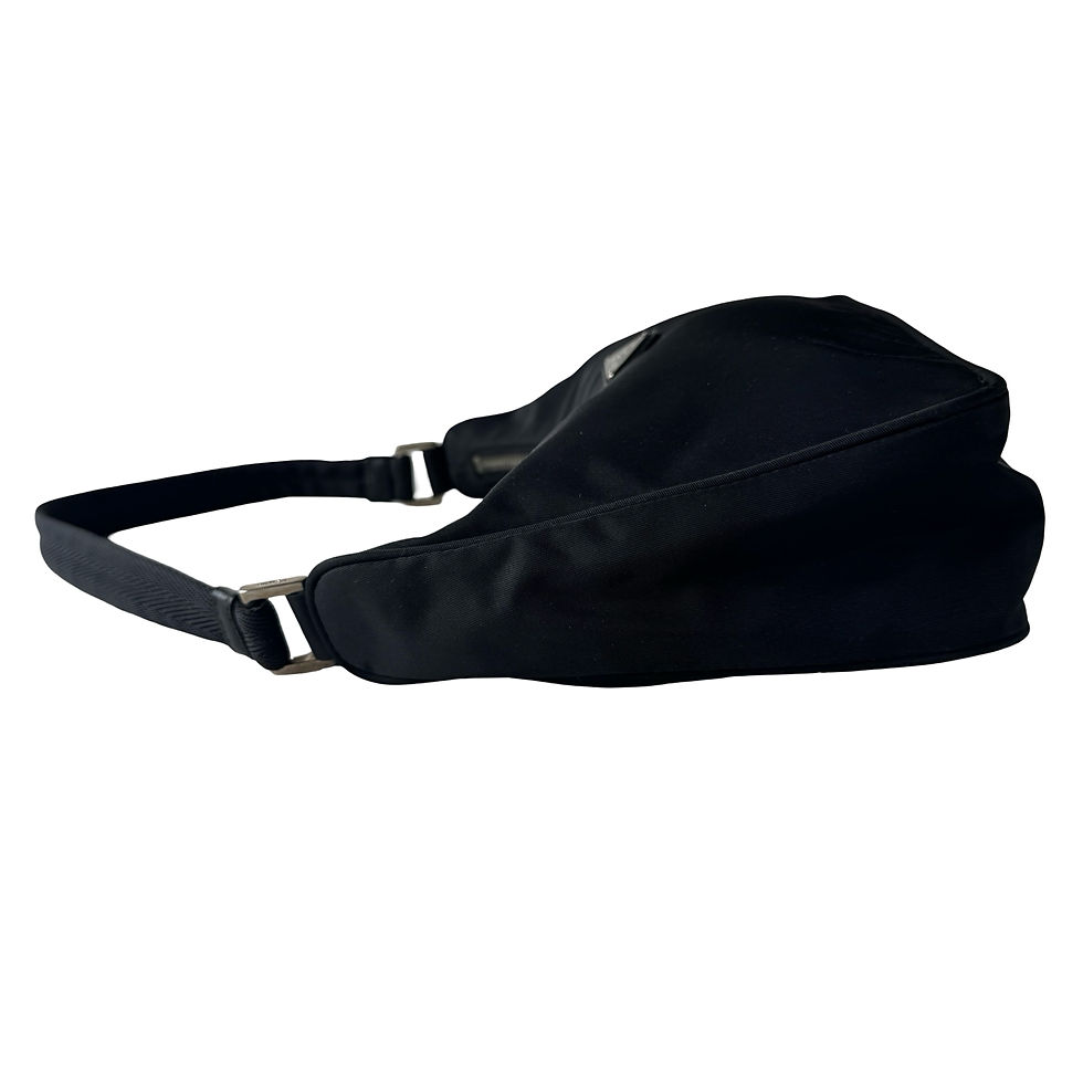 Miniatyrbilde: PRADA BLACK NYLON SHOULDER BAG
