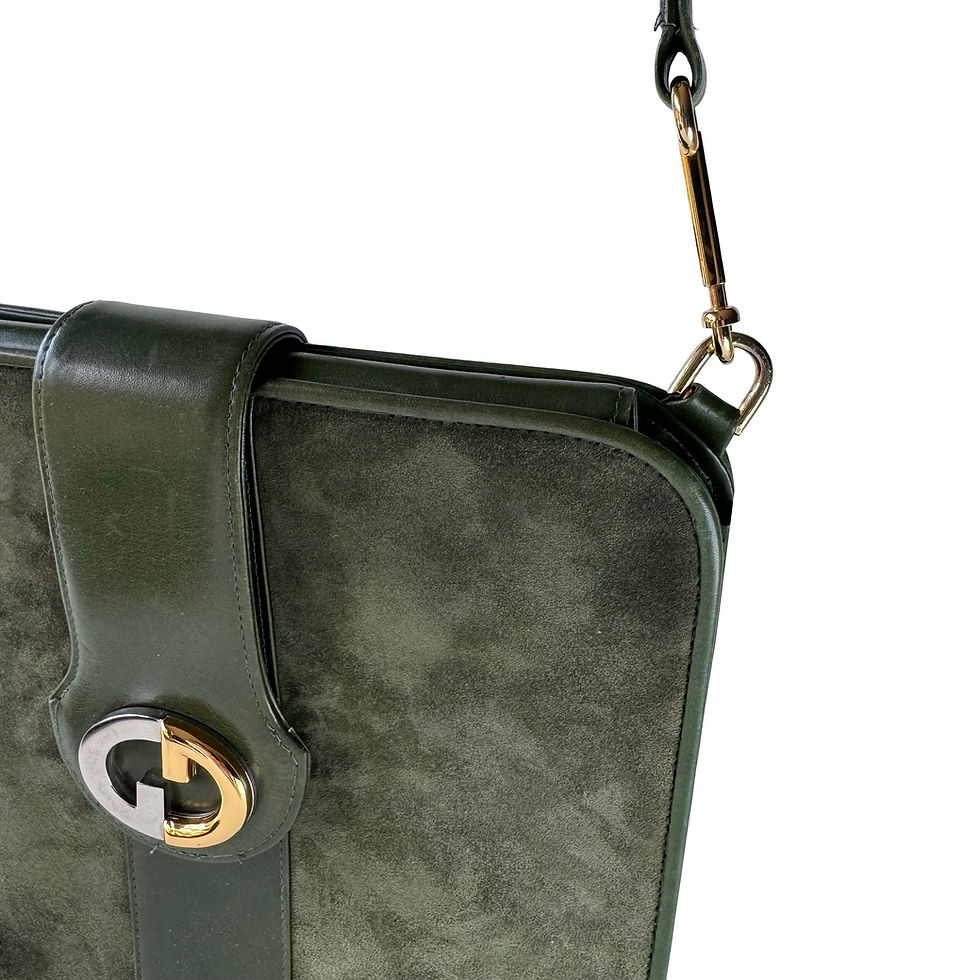 Miniatyrbilde: GUCCI GREEN SUEDE SHOULDER BAG