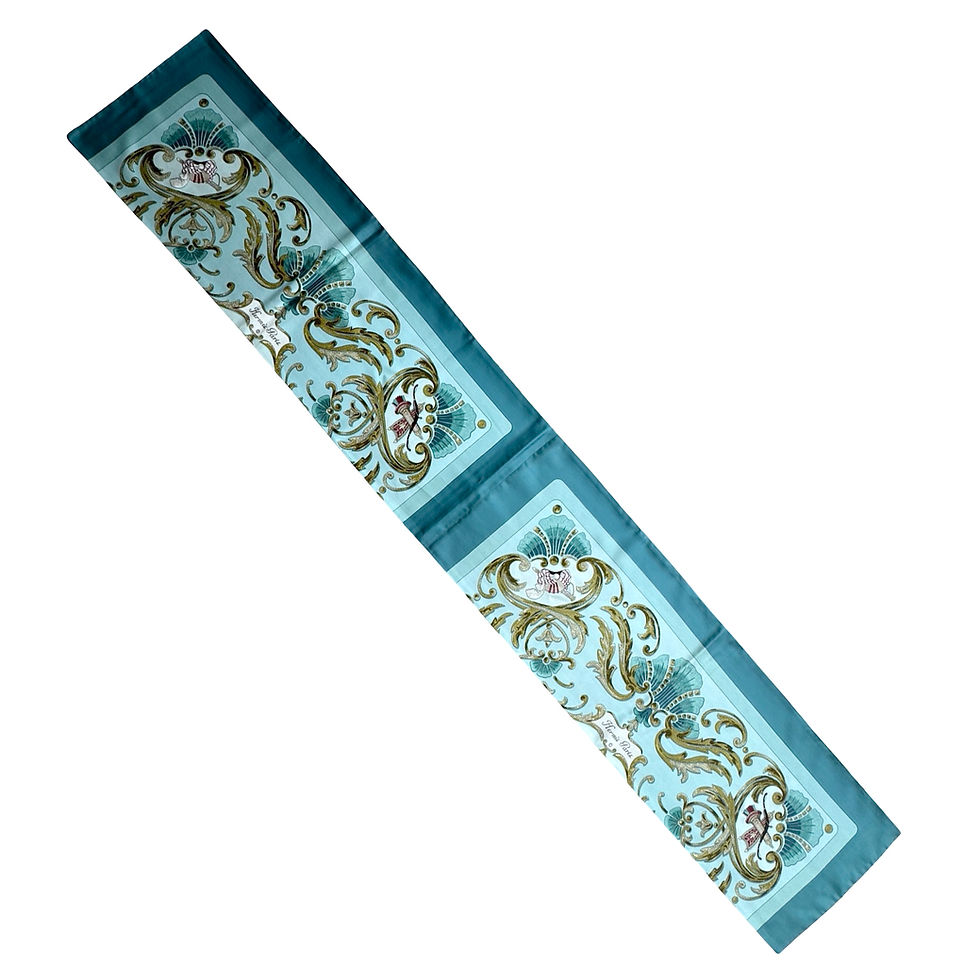 Miniatyrbilde: HERMÈS "CHEVAL TURC" LONG SCARF 180CM RYBAL SCARF