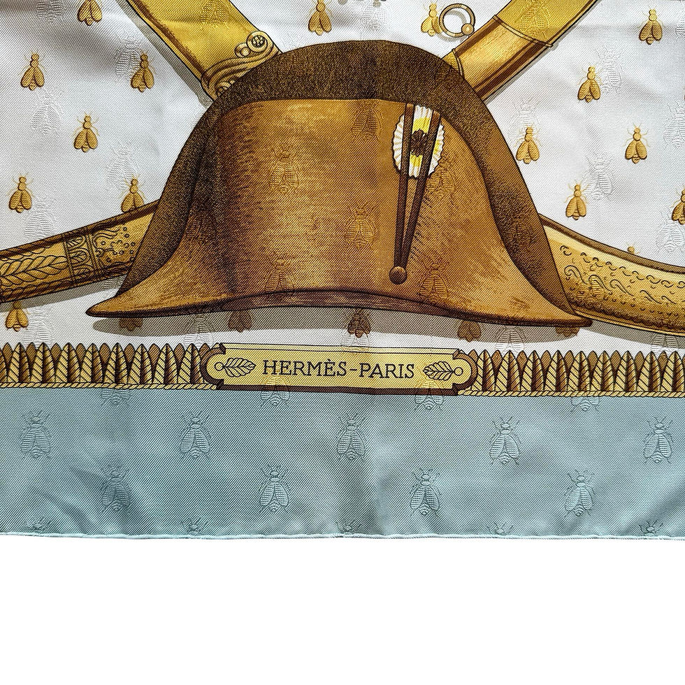 Miniatyrbilde: HERMÈS "NAPOLÉON" PHILIPPE LEDOUX 90x90cm SCARF