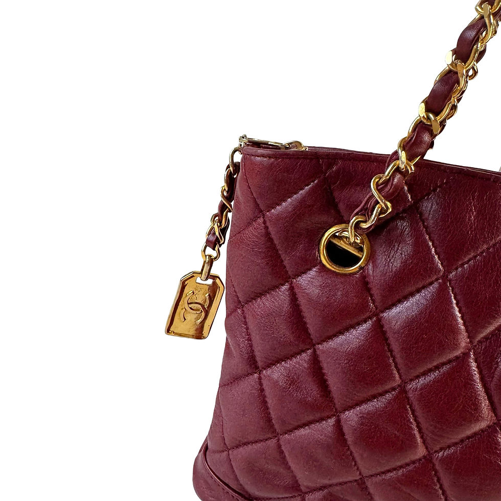 Miniatyrbilde: CHANEL SHOULDER BAG BURGUNDY GHW