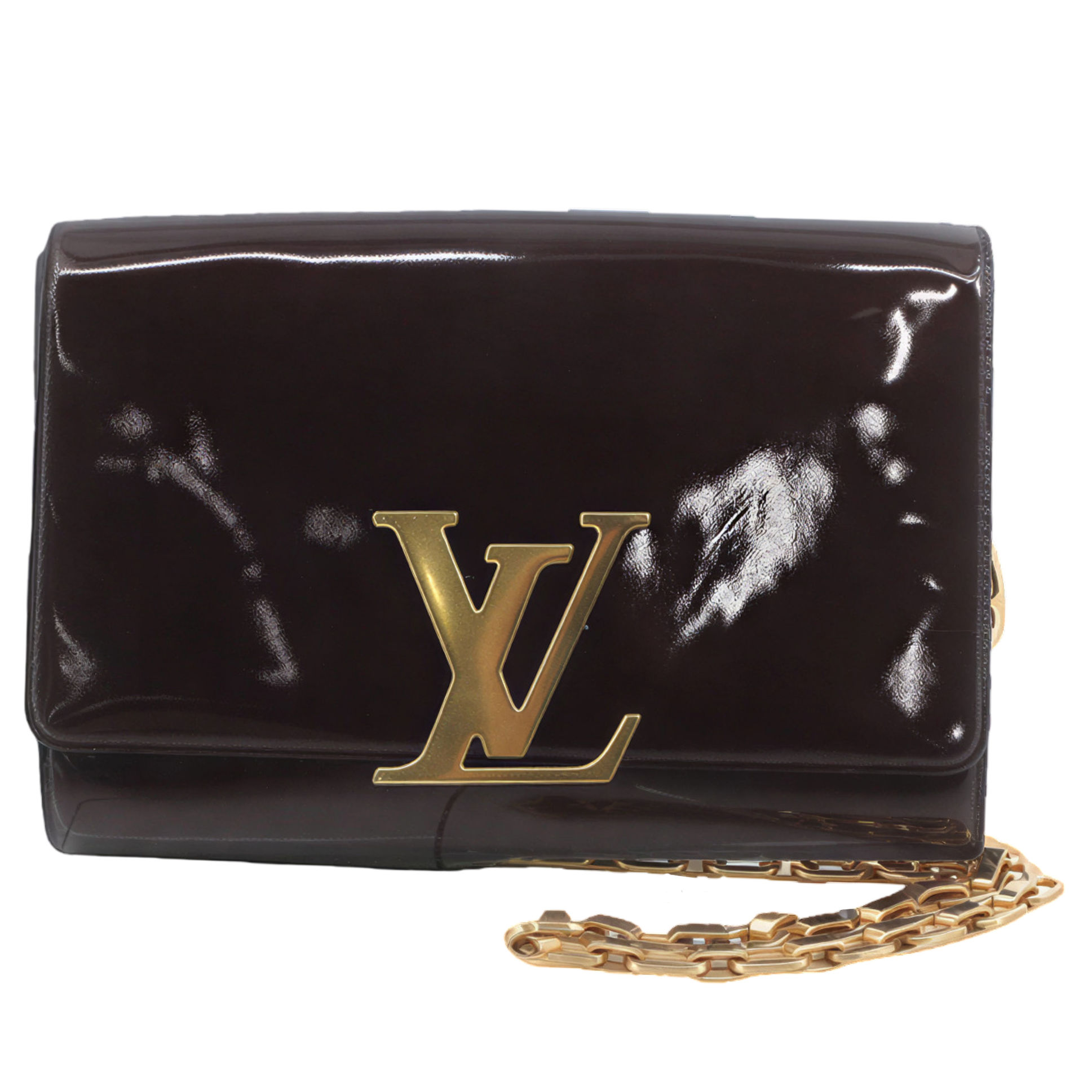 LOUIS VUITTON CHAIN LOUISE GM PATENT AMARANTE
