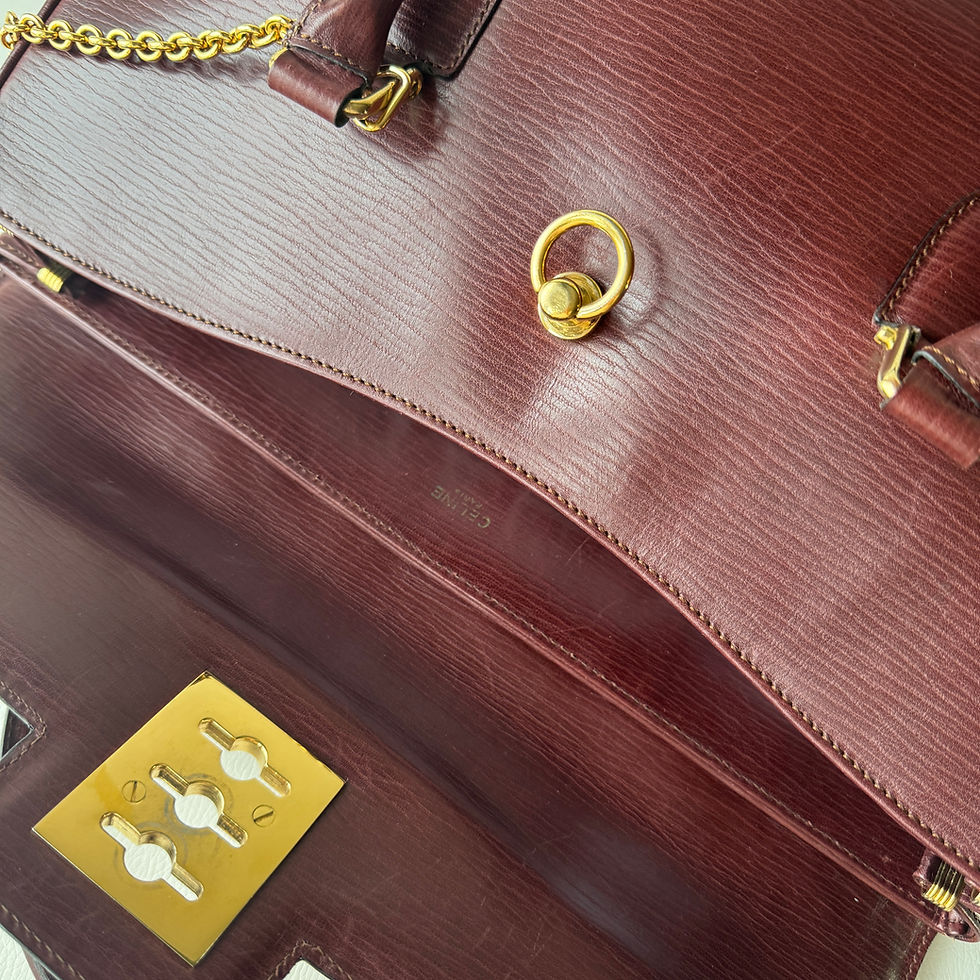 Miniatyrbilde: CELINE BURGUNDY HANDBAG GHW