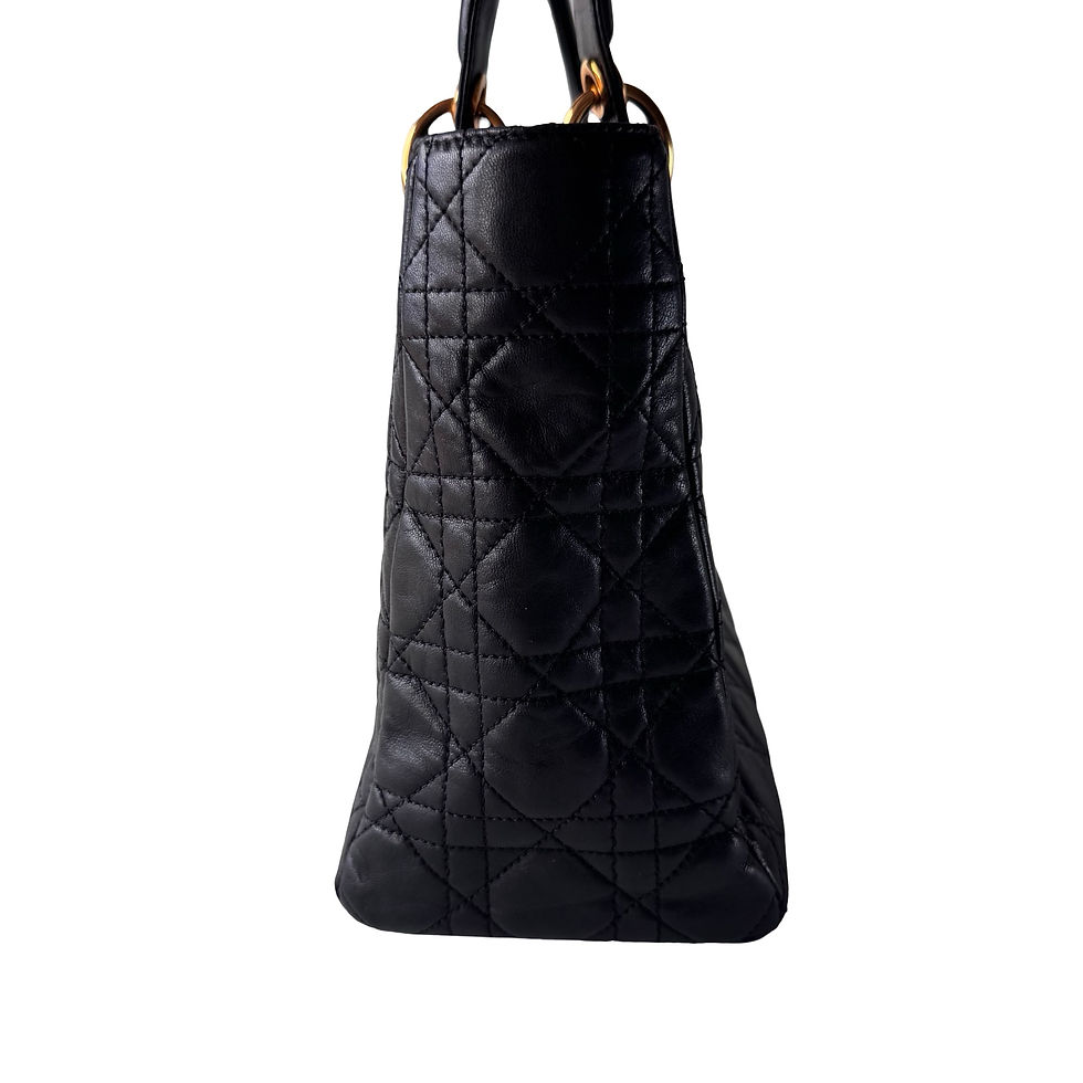 Miniatyrbilde: CHRISTIAN DIOR LADY DIOR BLACK MEDIUM