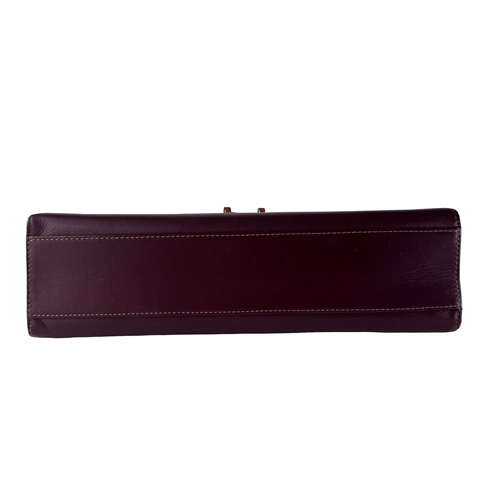Miniatyrbilde: CARTIER BURGUNDY TOP HANDLE BAG GHW