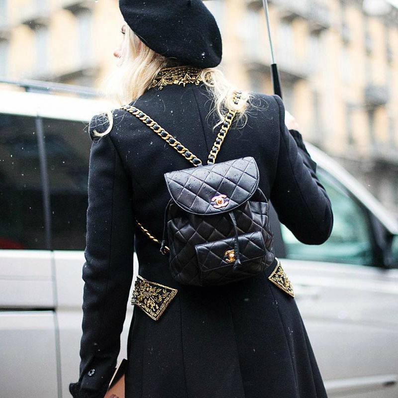 Chanel lambskin backpack