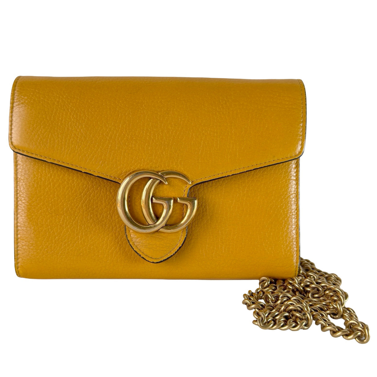 GUCCI WALLET ON CHAIN CROSSBODY YELLOW