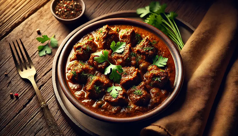 Peshawari Mutton Curry Served With Mint Chutney & Kasundi Onion image