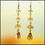 Thumbnail: Gold Citrine Crystal Long Dangle Pierced Earrings
