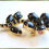 Thumbnail: 1950s Elegant Black Glass Flower Pin Vintage Brooch or Pendant