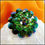 Thumbnail: 1950s Sherman Green Watermelon Rivoli Crystal Flower Vintage Brooch