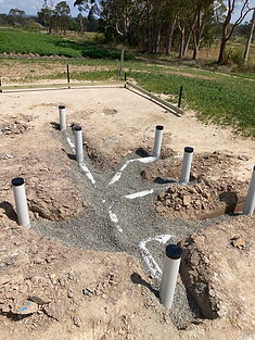 Drainage pipes being installed