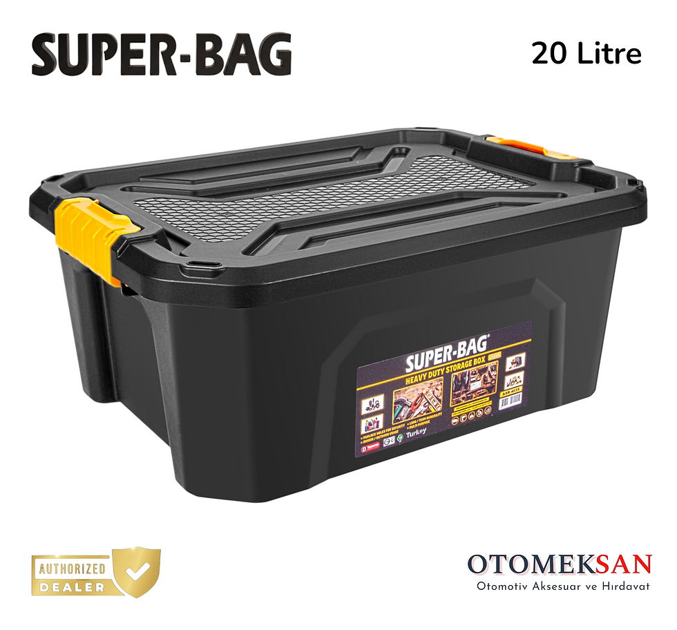 Küçük resim: 20 Litre Heavy Duty Saklama Kutusu ASR-4035 Kapaklı Plastik Depolama Box, Kilitl