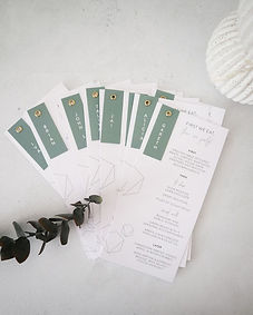 Sage green and white wedding menu.jpeg