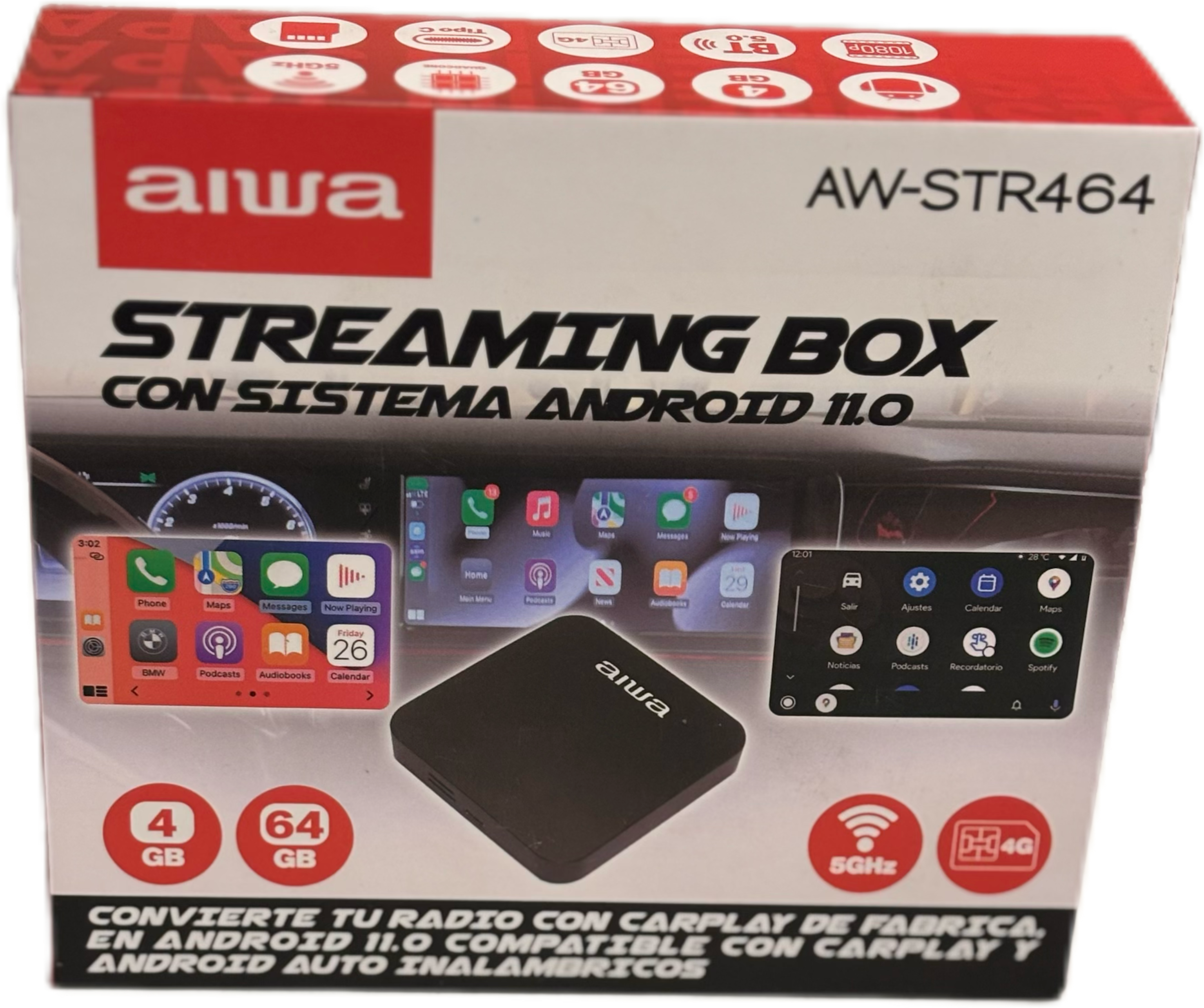 🚗 Streaming Box Aiwa AW-STR464 – Convierte tu Radio en Android 11.0