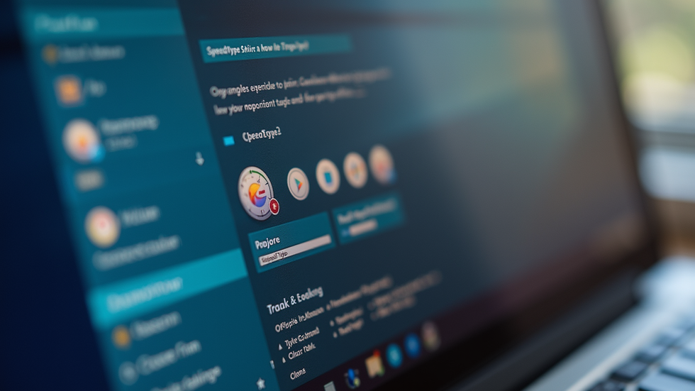 Close-up view of a Windows desktop showing the SpeedType icon ready to launch