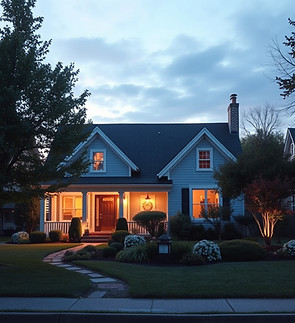 A nice suburban home with an ethereal blue glow and aura around it..jpg