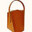 Thumbnail: 100% Genuine Leather Bucket Handbag, Asymmetrical, Camel