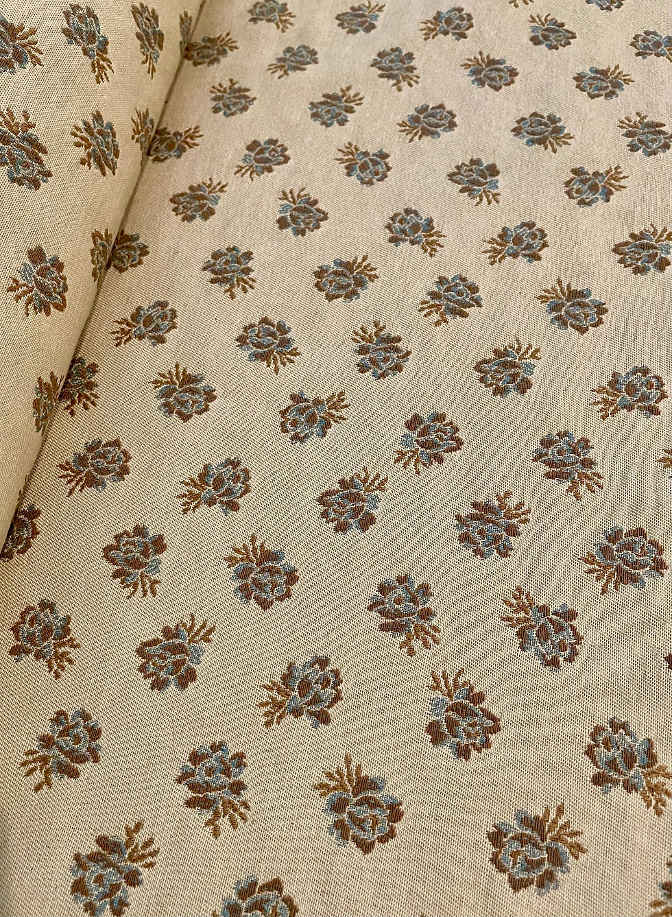Thumbnail: Reversible Floral Beige, Fabric by Yard